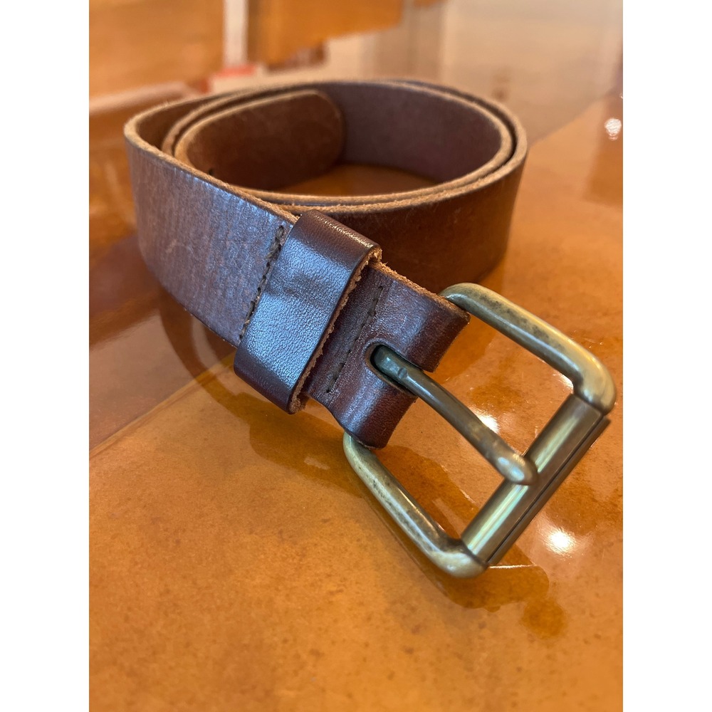 Gap Leather Belt Brown Brass Size 34